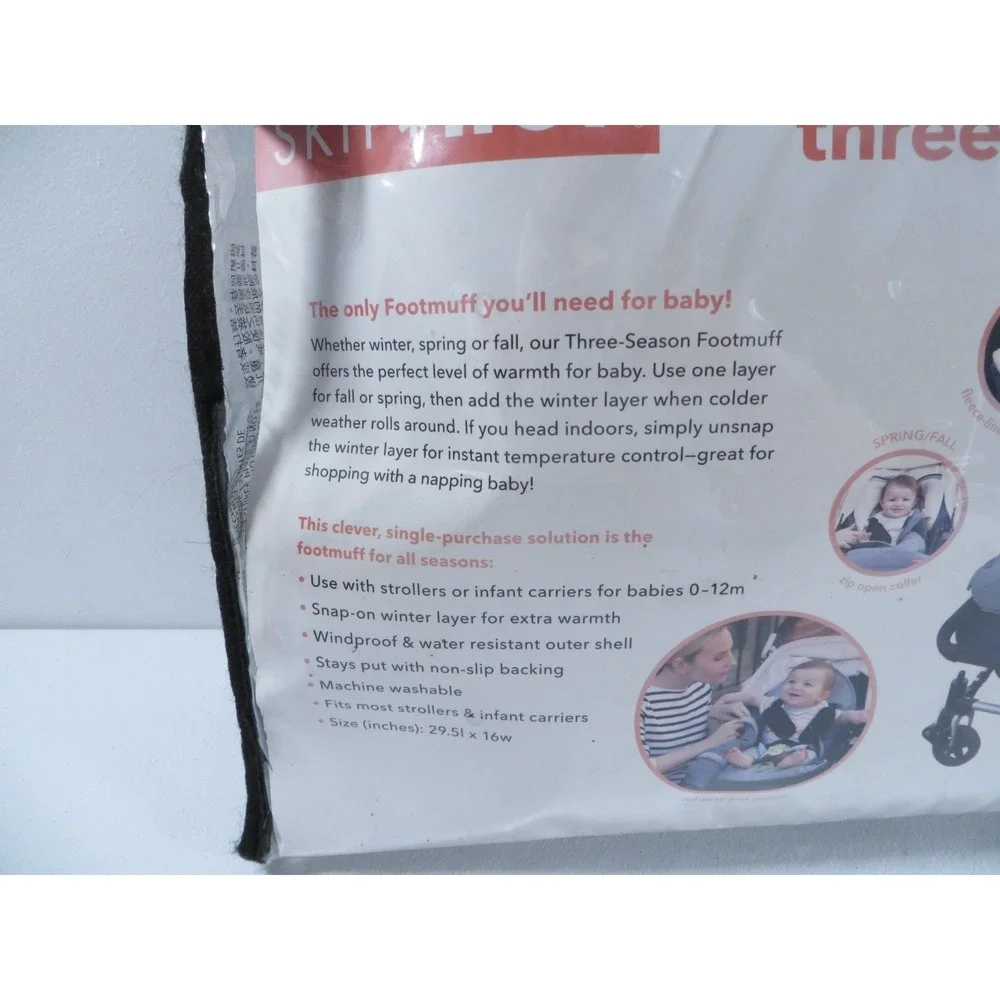 Skip Hop Stroll & Go Three Season Footmuff 2-In-1‎ Infant To 12 Months Black